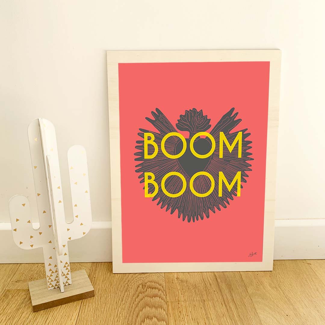 Boom Boom terracotta - bois brut
