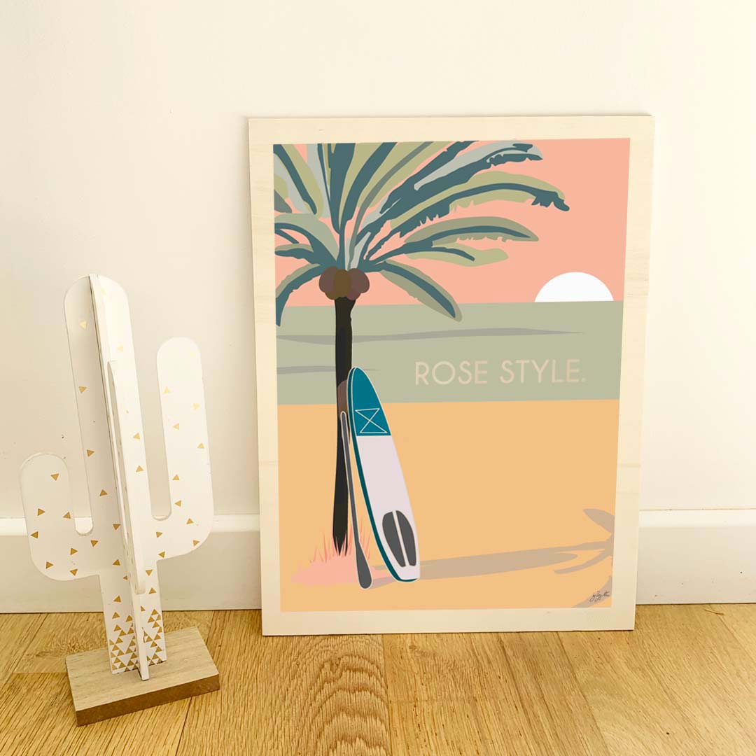 Paddle style. personnalisé - bois brut