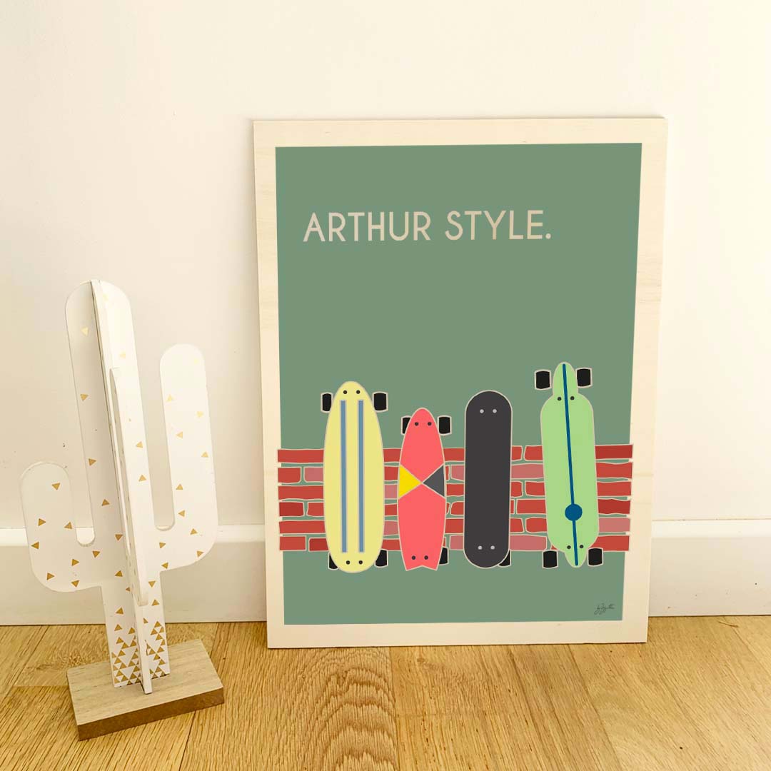 Skate style. personnalisé - bois brut