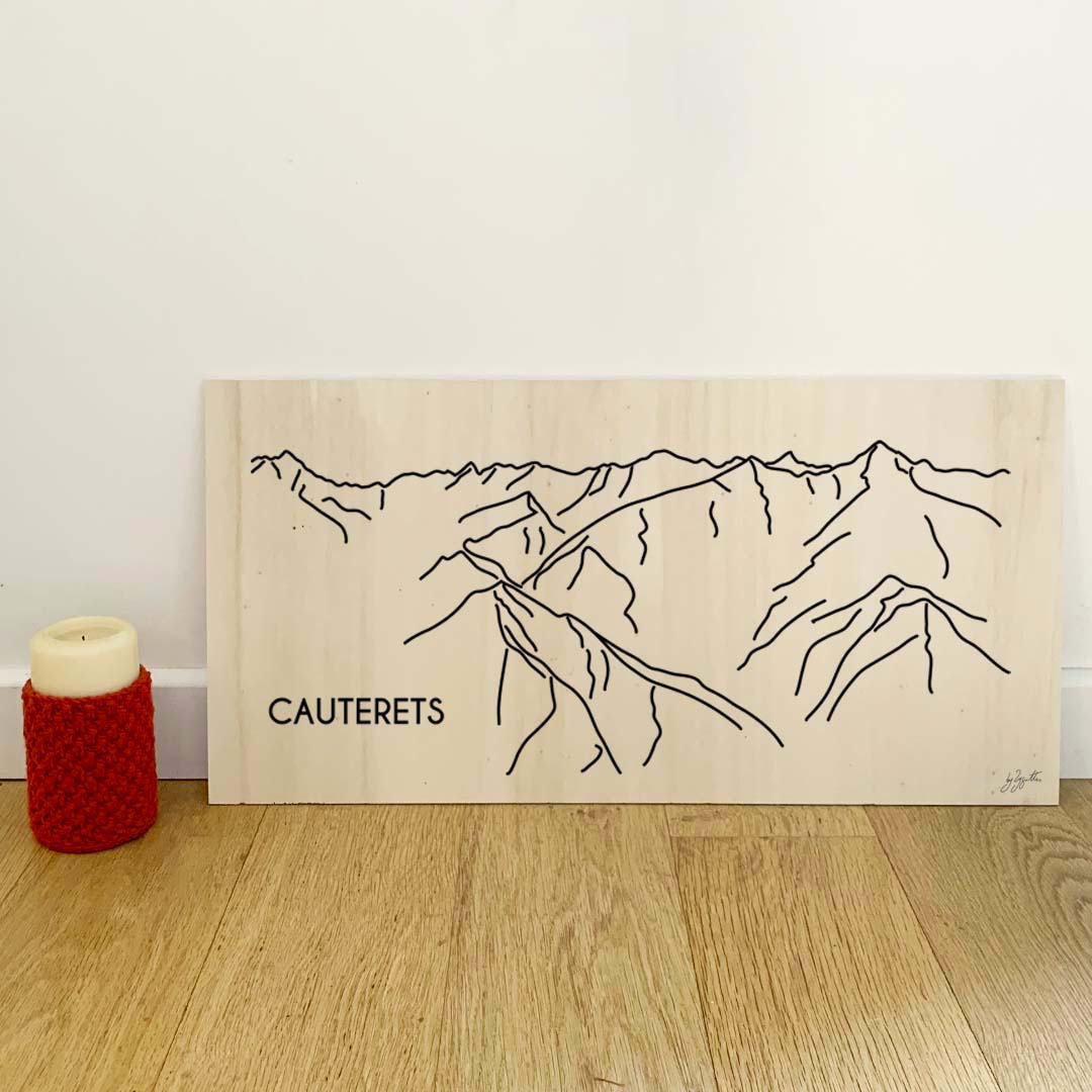 Affiche décorative Cauterets style vintage représentant une station des Pyrénées.