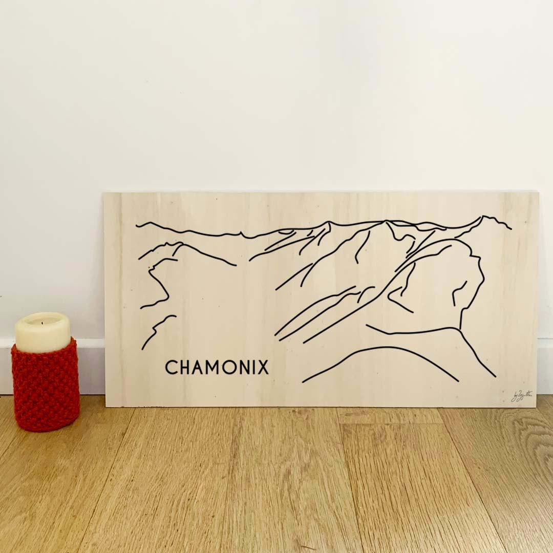 Affiche décorative Chamonix vintage représentant la célèbre station du Mont Blanc.