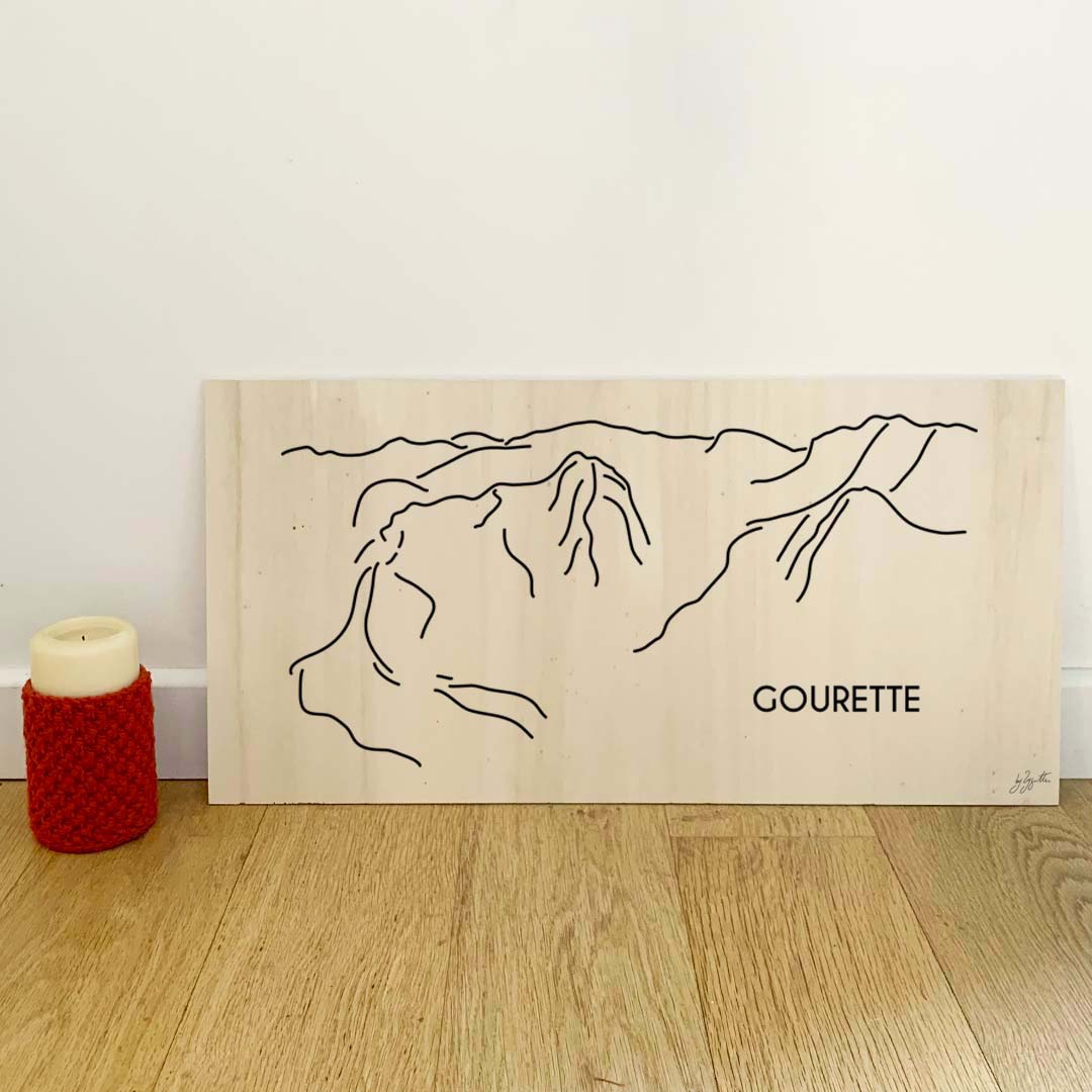Affiche décorative Gourette style vintage représentant une station des Pyrénées.