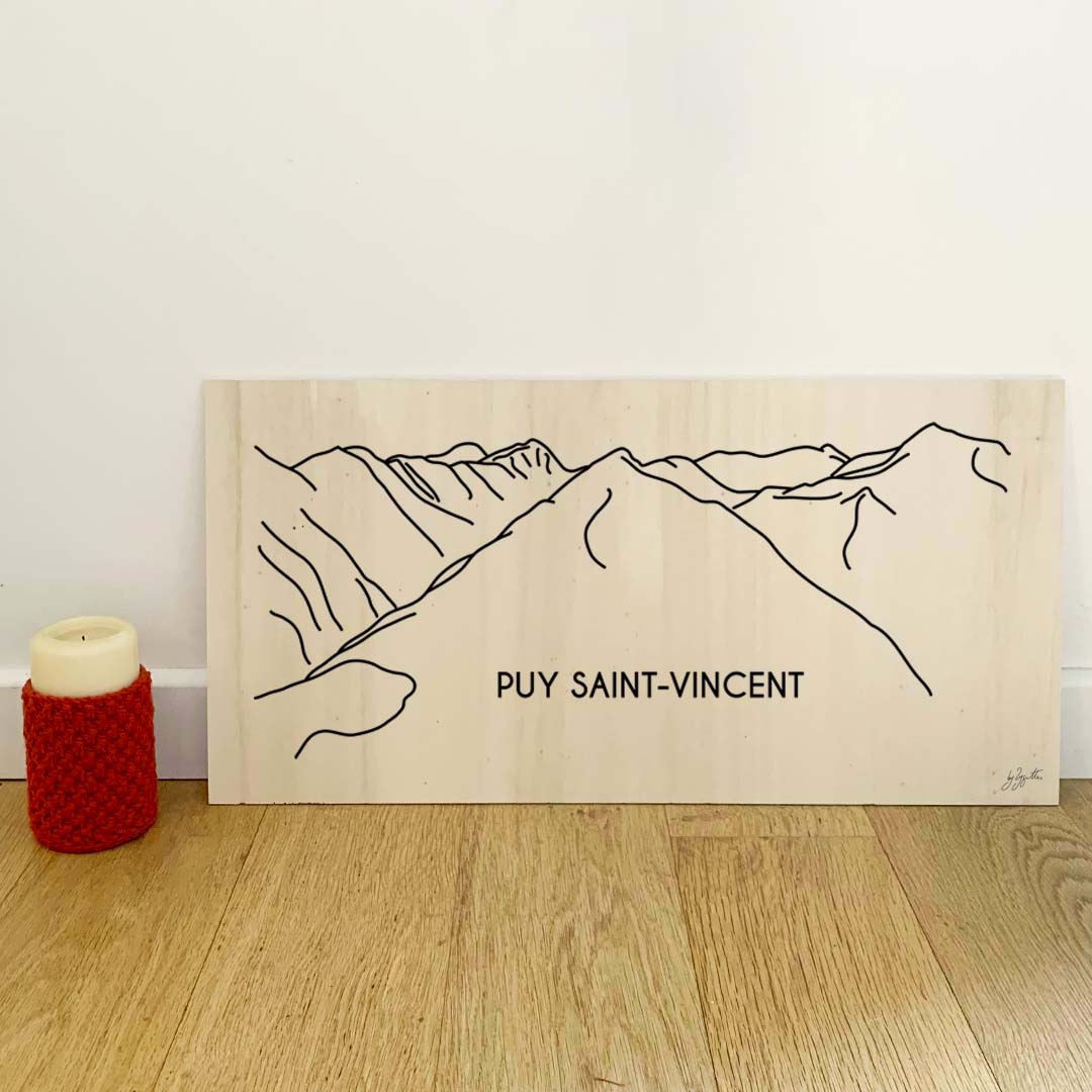 Affiche décorative Puy-Saint-Vincent vintage représentant la station de ski des Hautes-Alpes.