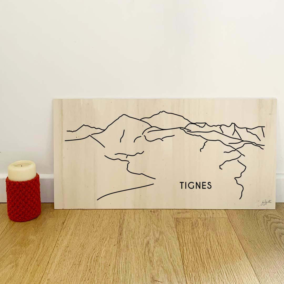 Affiche décorative Tignes vintage représentant la célèbre station de ski des Alpes françaises.