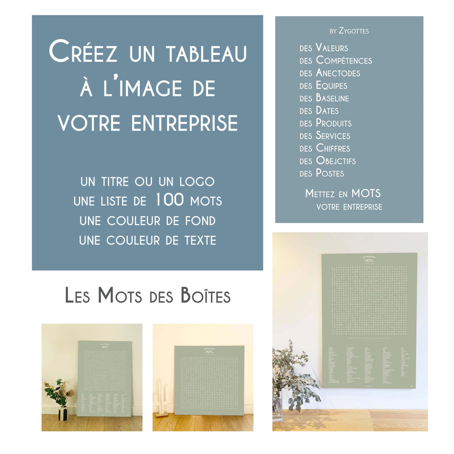 Les mots des boîtes