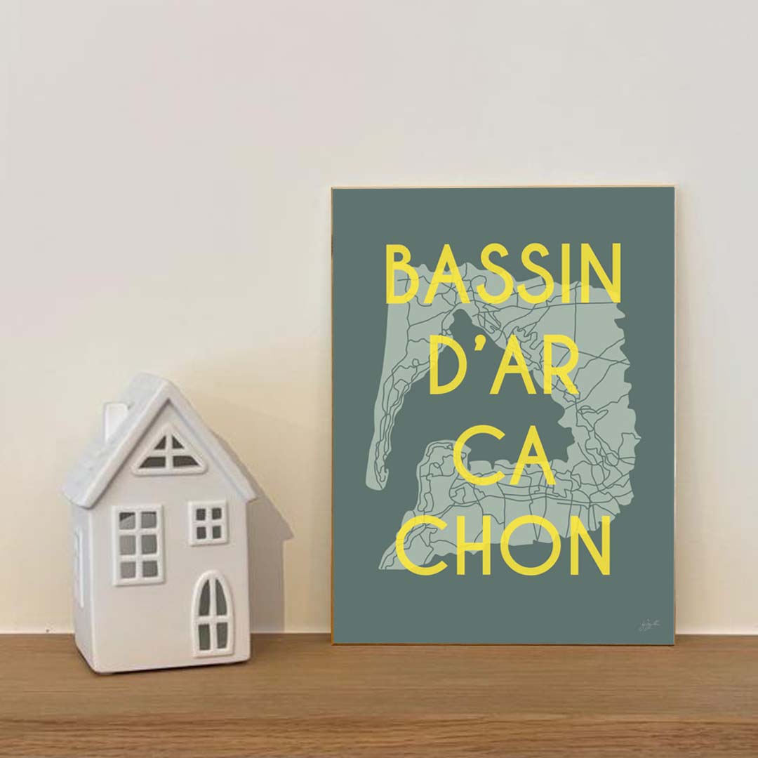 Affiche Bassin d’Arcachon – décoration murale inspirée des plages, du littoral atlantique et de l’art de vivre du bassin