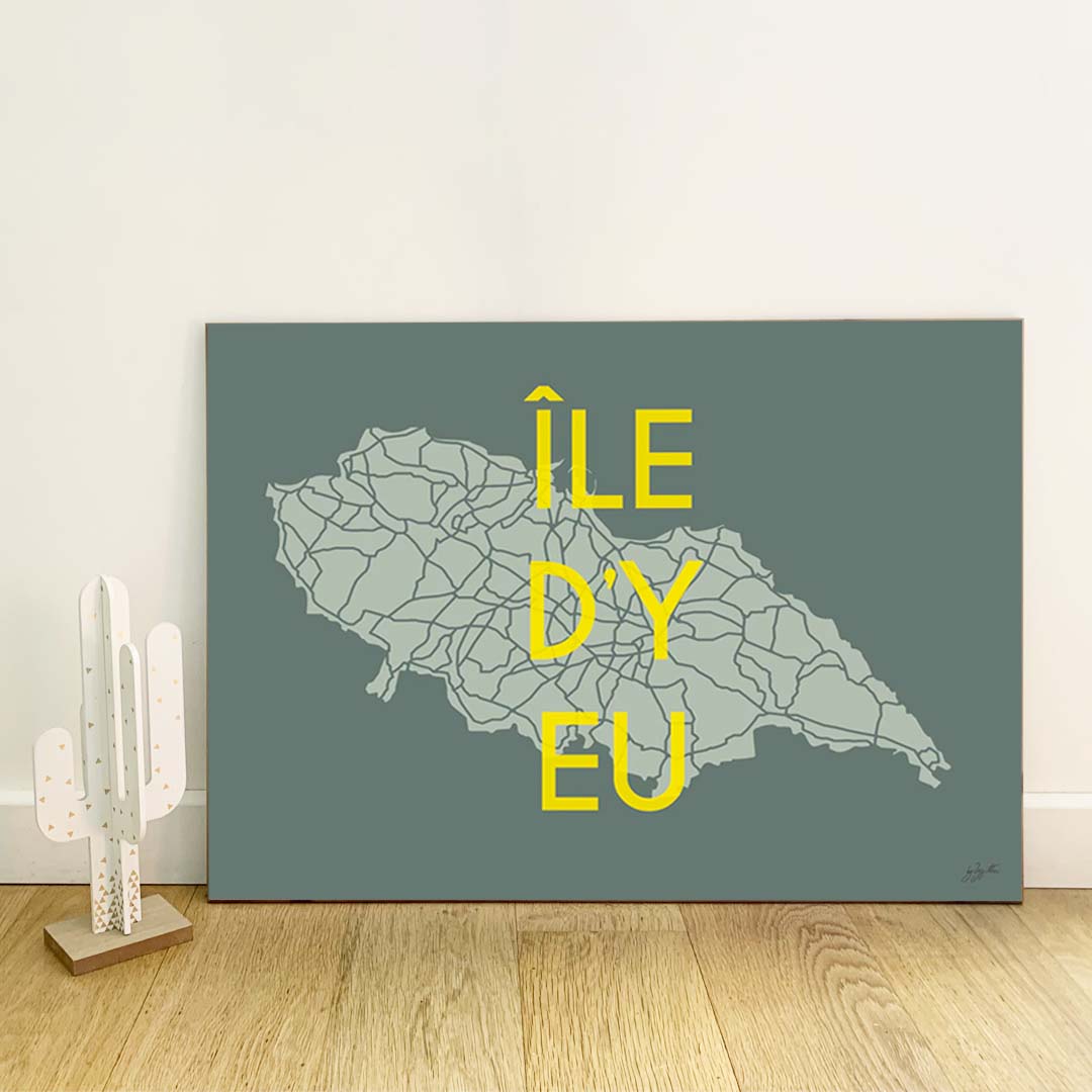 Affiche Île d’Yeu Vendée – décoration murale inspirée des criques, de l’océan et des paysages insulaires.