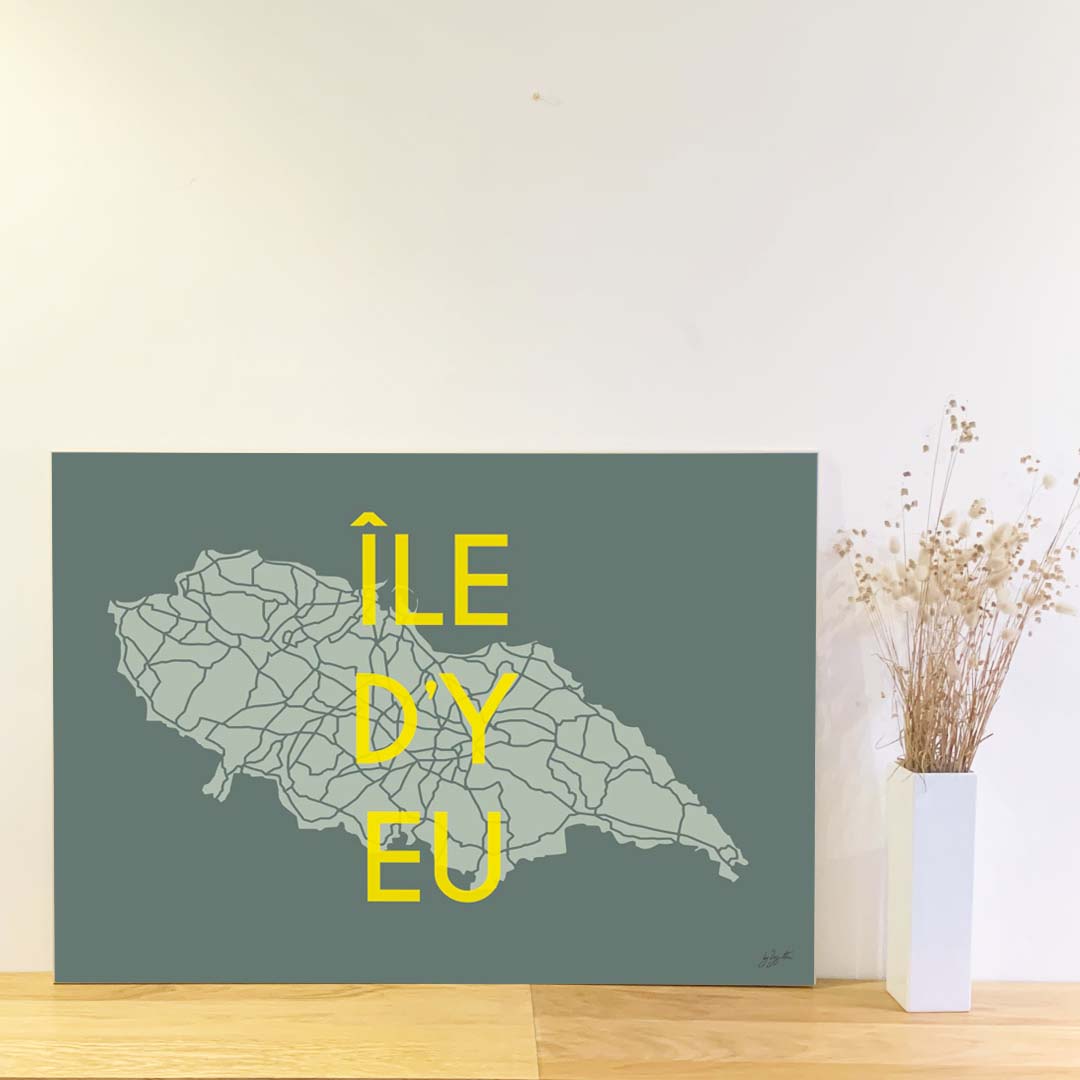 Affiche Île d’Yeu Vendée – décoration murale inspirée des criques, de l’océan et des paysages insulaires.