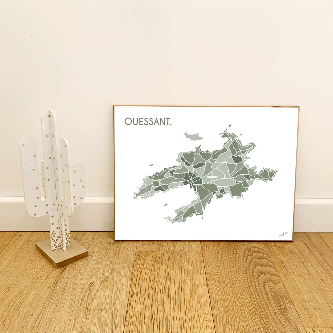 Affiche Ouessant Bretagne – décoration murale inspirée des falaises, de l’océan et de la Bretagne sauvage.  