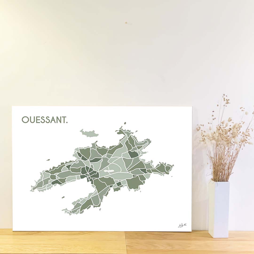 Affiche Ouessant Bretagne – décoration murale inspirée des falaises, de l’océan et de la Bretagne sauvage.  