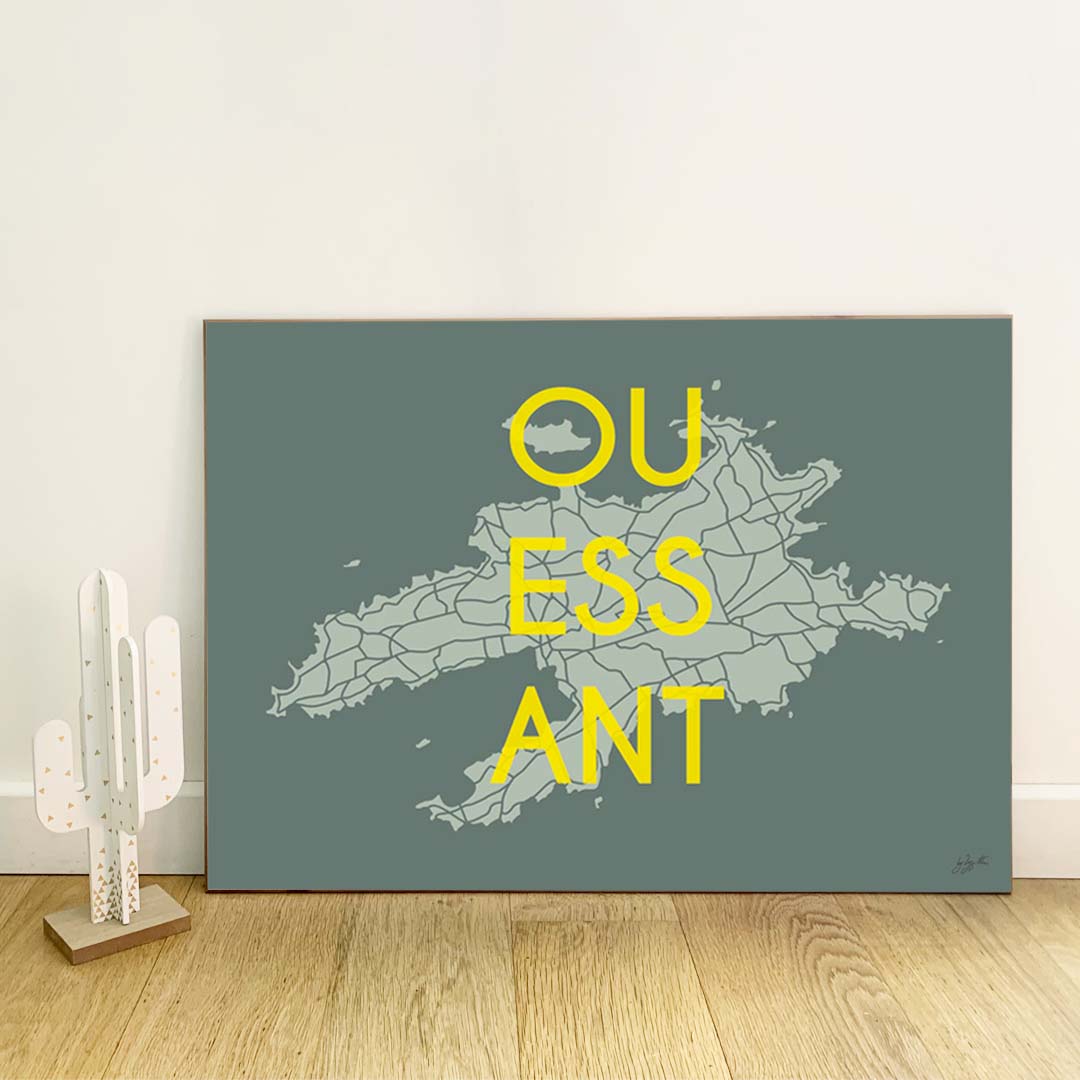 Affiche Ouessant Bretagne – décoration murale inspirée des falaises, de l’océan et de la Bretagne sauvage.  