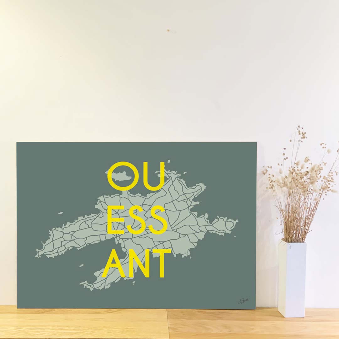 Affiche Ouessant Bretagne – décoration murale inspirée des falaises, de l’océan et de la Bretagne sauvage.  