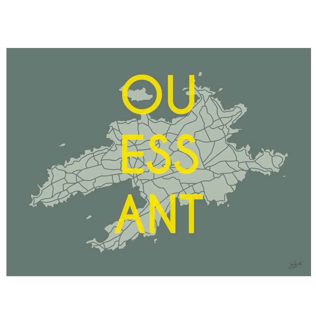 Affiche Ouessant Bretagne – décoration murale inspirée des falaises, de l’océan et de la Bretagne sauvage.  