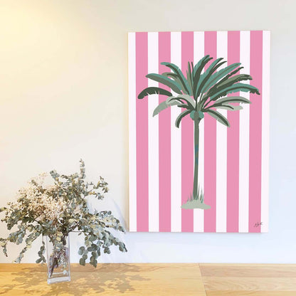 Affiche Palmier rose – décoration murale inspirée de la mode et des couleurs ensoleillées.
