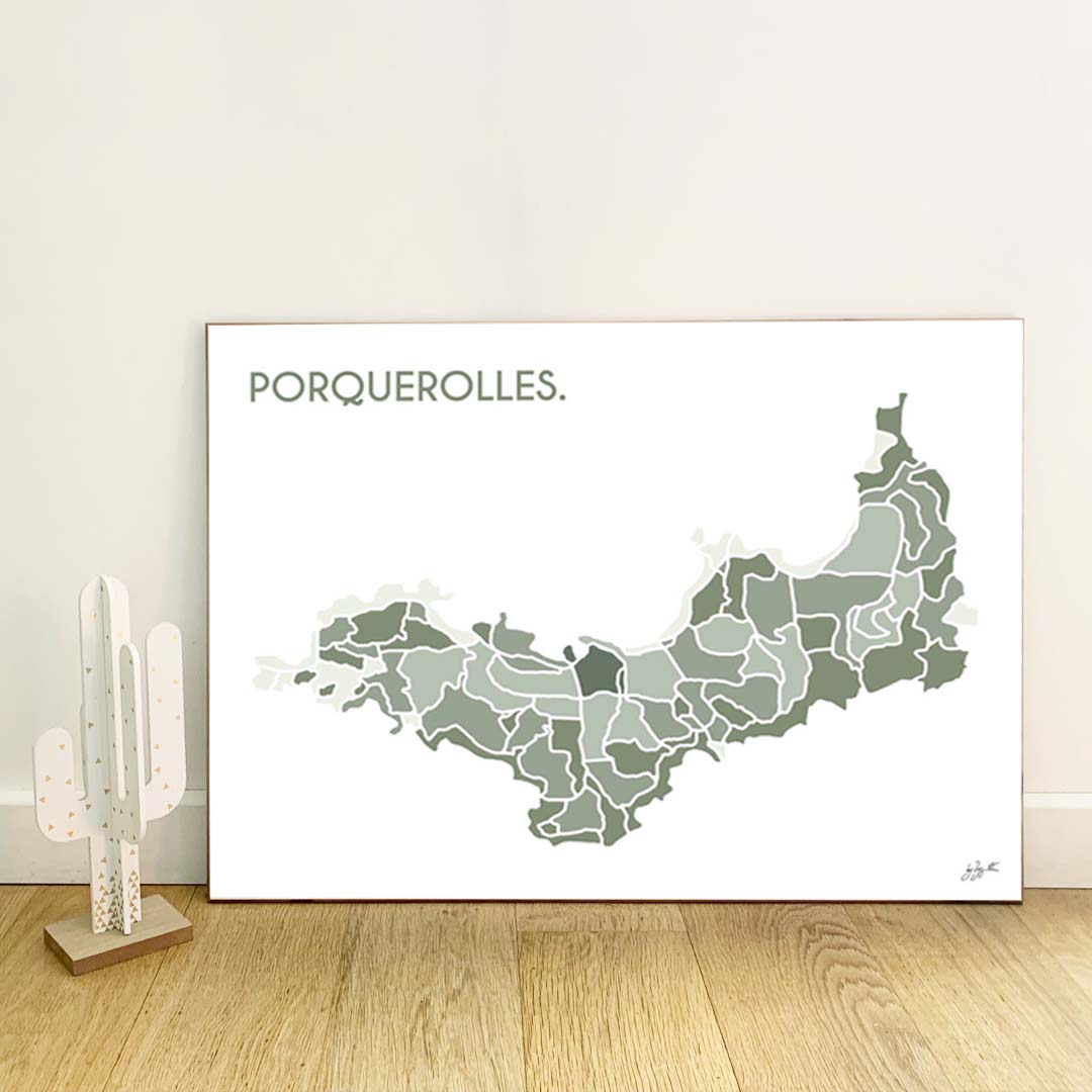 Affiche Porquerolles Méditerranée – décoration murale inspirée des plages et paysages de l’île de Porquerolles.  