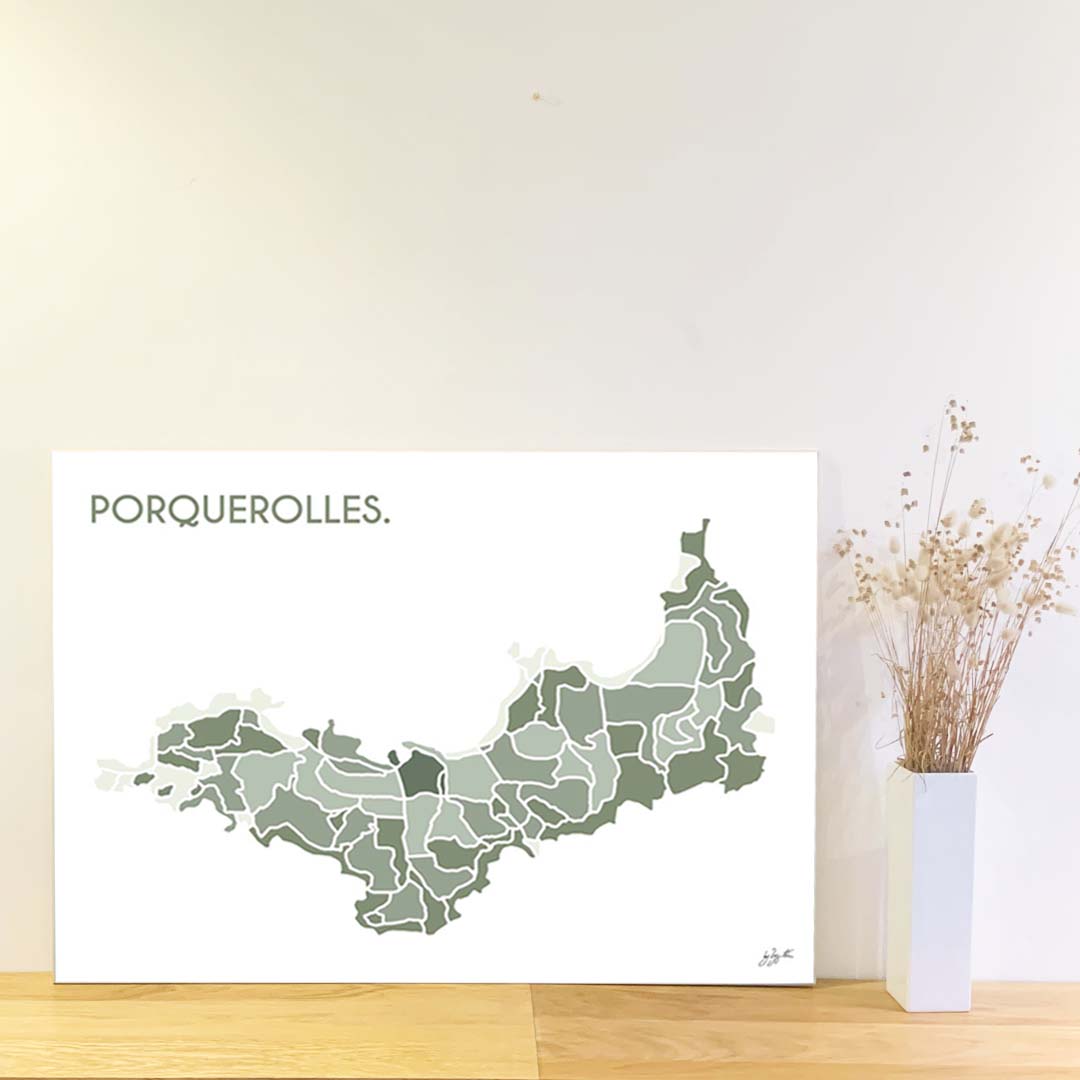 Affiche Porquerolles Méditerranée – décoration murale inspirée des plages et paysages de l’île de Porquerolles.  