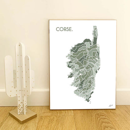 Affiche Corse Île de Beauté – décoration murale inspirée des paysages corses et de la Méditerranée.