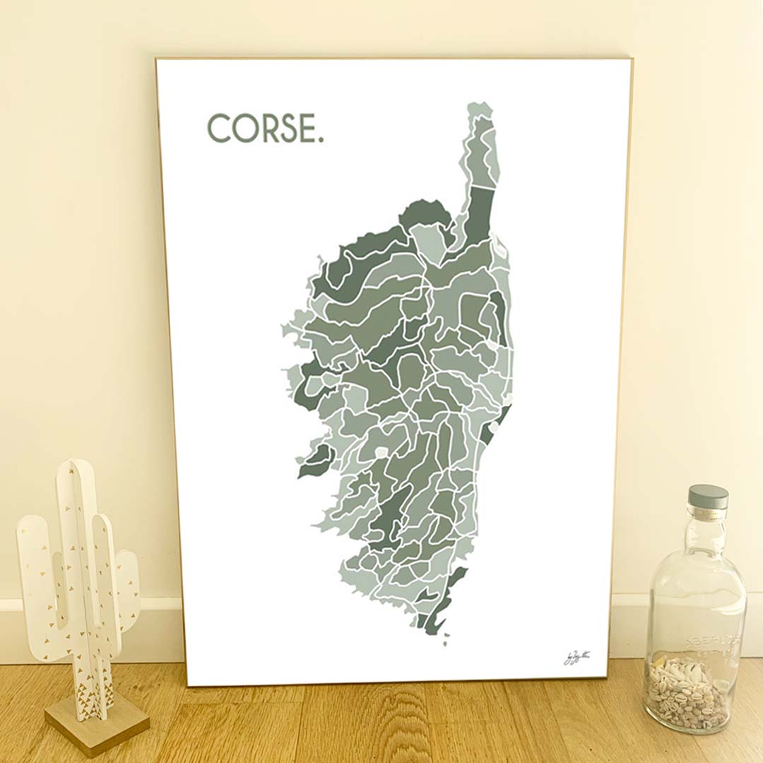 Affiche Corse Île de Beauté – décoration murale inspirée des paysages corses et de la Méditerranée.