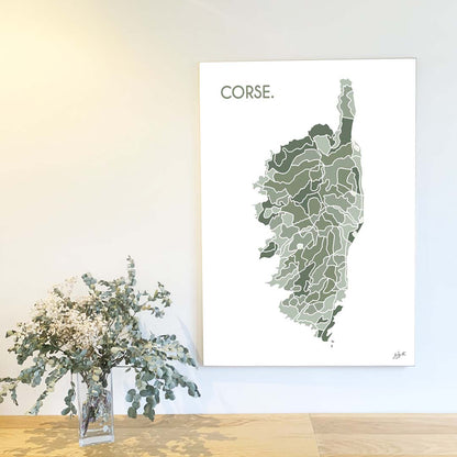 Affiche Corse Île de Beauté – décoration murale inspirée des paysages corses et de la Méditerranée.