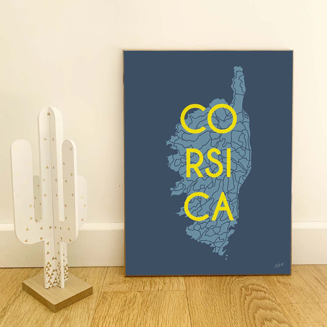 Affiche Corse Île de Beauté – décoration murale inspirée des paysages corses et de la Méditerranée.