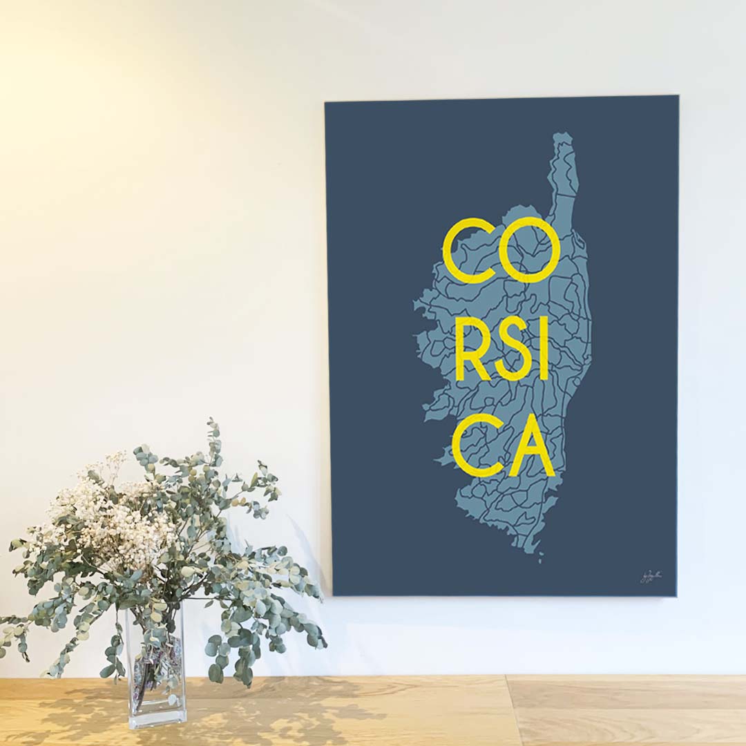 Affiche Corse Île de Beauté – décoration murale inspirée des paysages corses et de la Méditerranée.