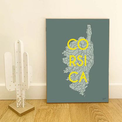 Affiche Corse Île de Beauté – décoration murale inspirée des paysages corses et de la Méditerranée.