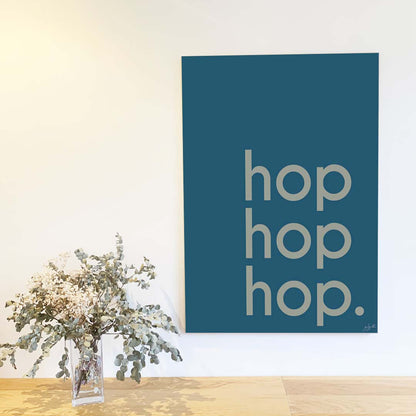 Affiche Hop Hop Hop avec typographie design pour décoration murale moderne