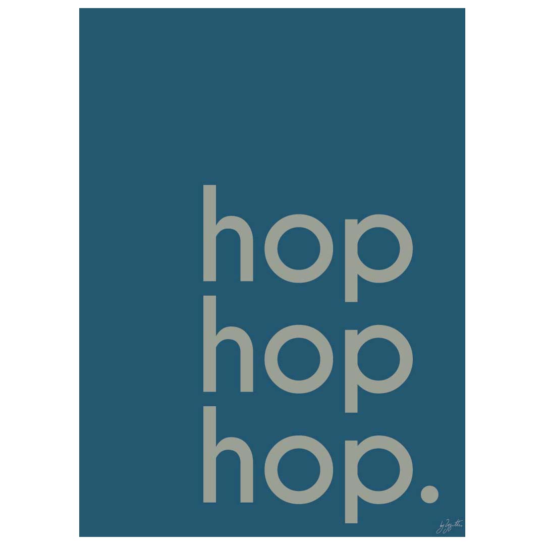 Affiche Hop Hop Hop avec typographie design pour décoration murale moderne