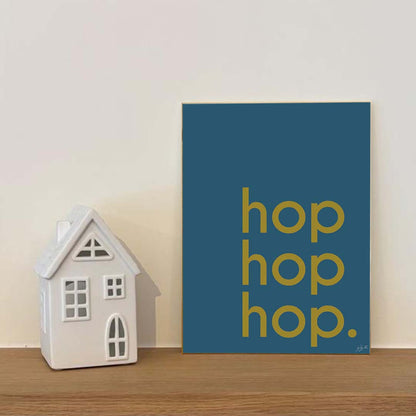 Affiche Hop Hop Hop avec typographie design pour décoration murale moderne
