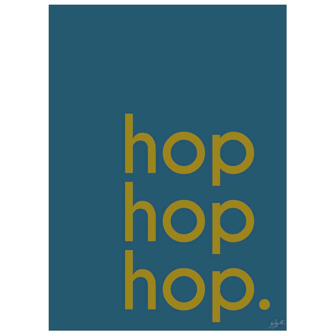 Affiche Hop Hop Hop avec typographie design pour décoration murale moderne