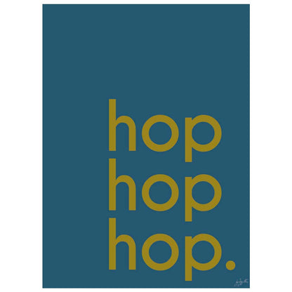 Affiche Hop Hop Hop avec typographie design pour décoration murale moderne