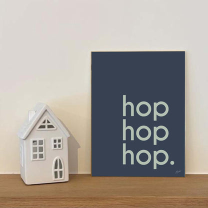Affiche Hop Hop Hop avec typographie design pour décoration murale moderne