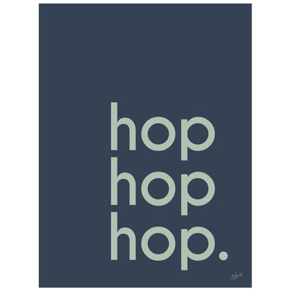 Affiche Hop Hop Hop avec typographie design pour décoration murale moderne.