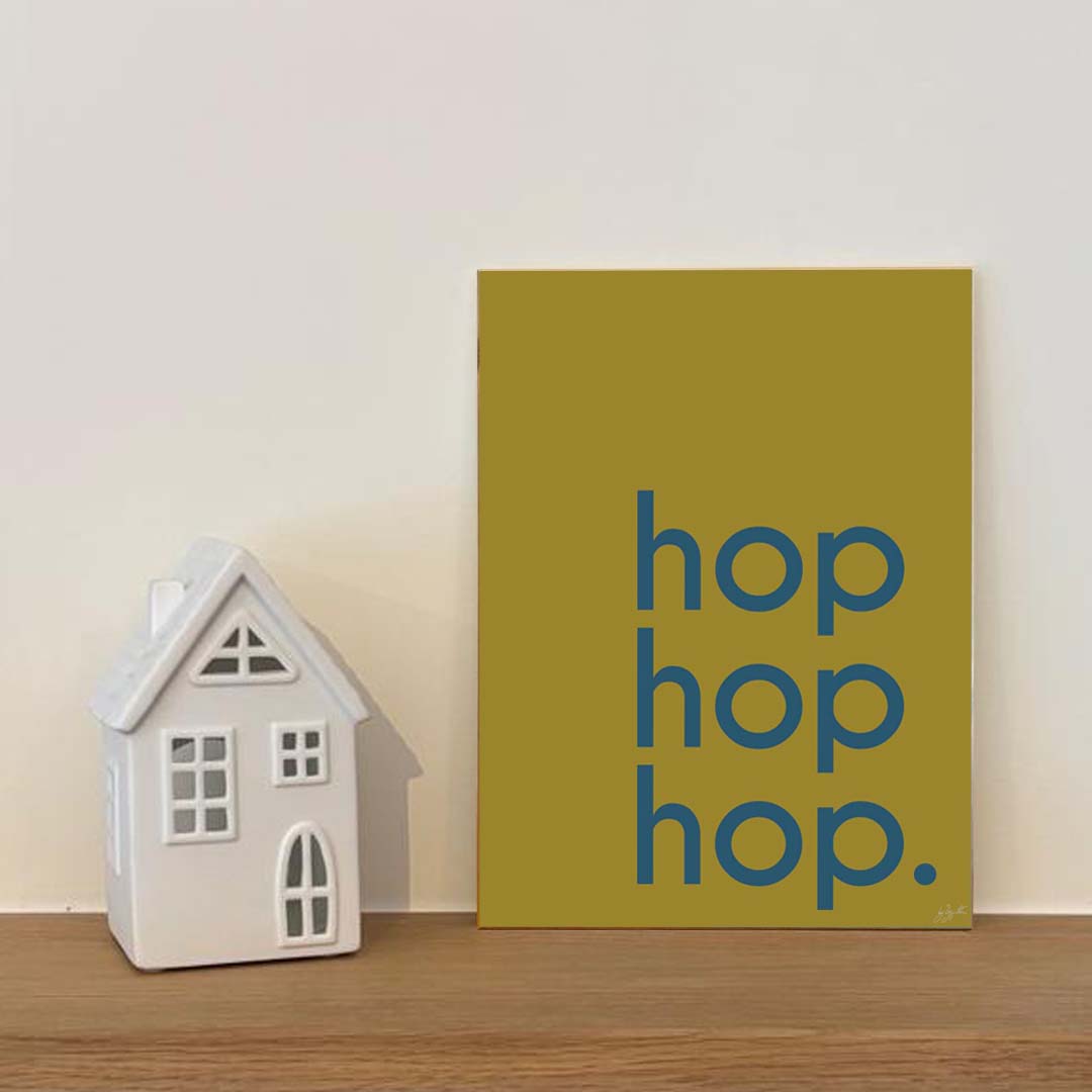Affiche Hop Hop Hop avec typographie design pour décoration murale moderne