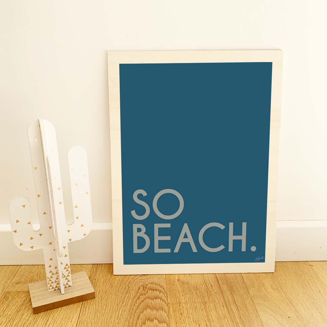 Affiche So Beach design minimaliste inspirée de la plage et des vacances