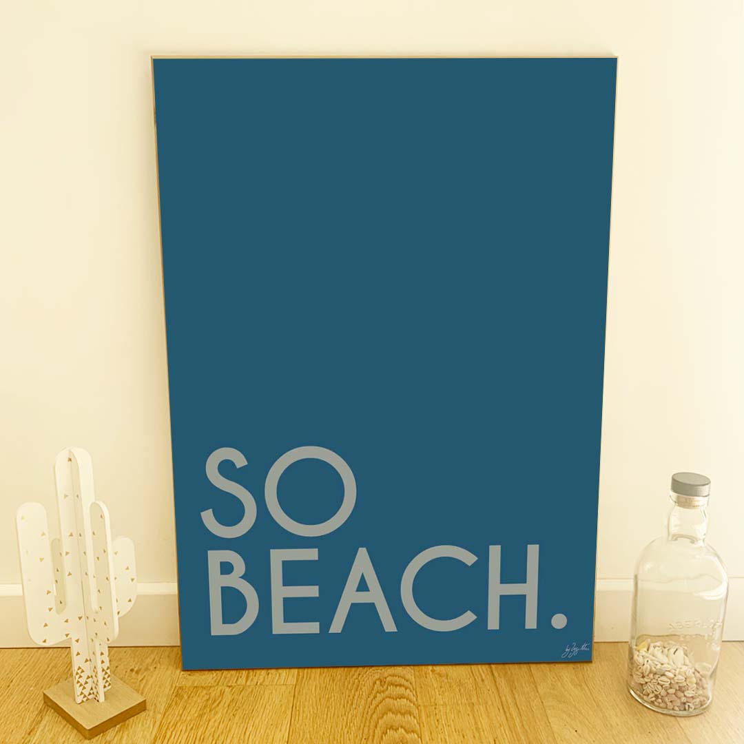Affiche So Beach design minimaliste inspirée de la plage et des vacances