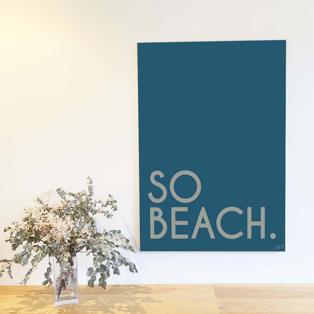 Affiche So Beach design minimaliste inspirée de la plage et des vacances