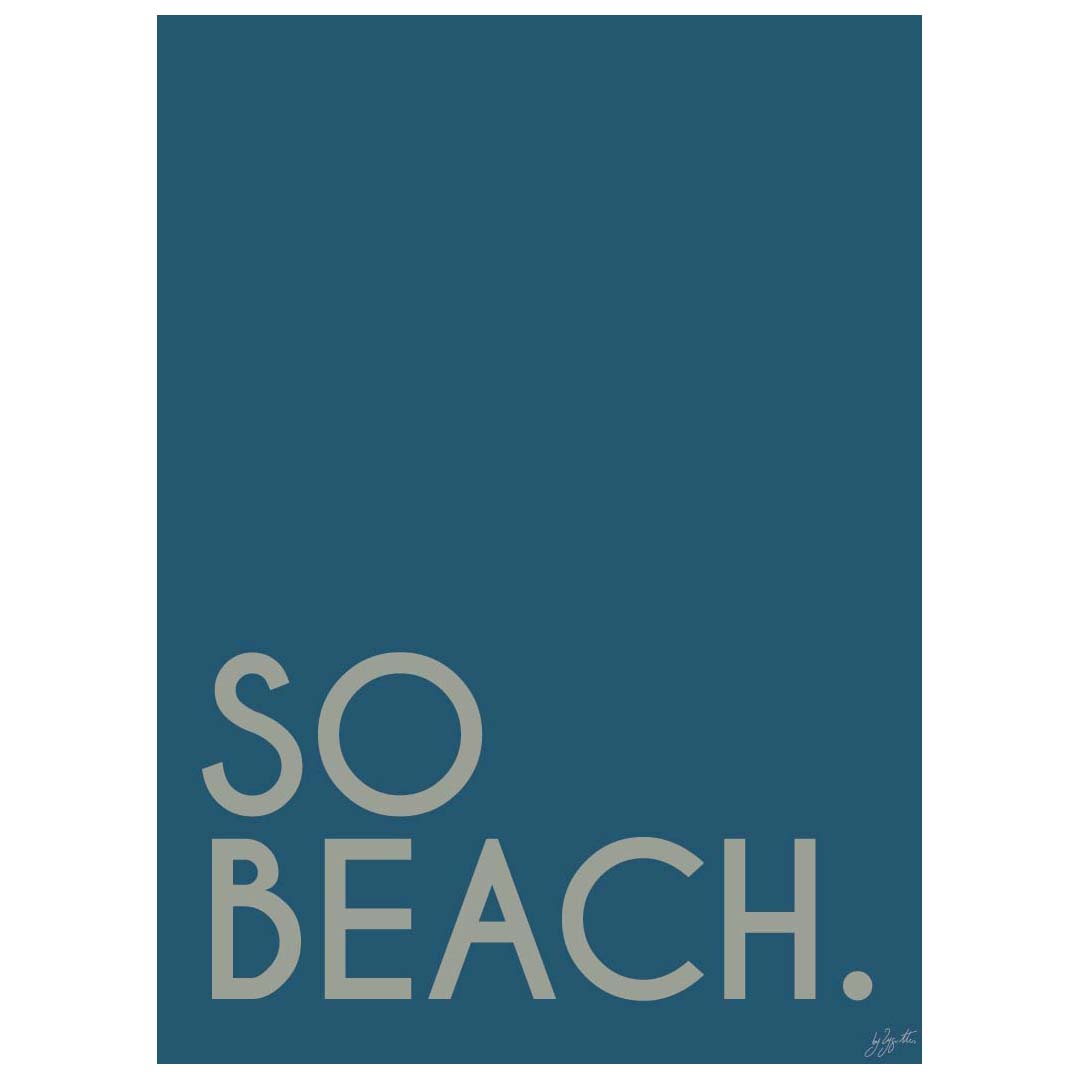 Affiche So Beach design minimaliste inspirée de la plage et des vacances