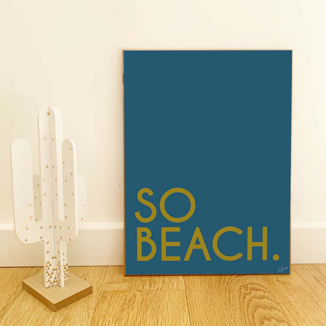 Affiche So Beach design minimaliste inspirée de la plage et des vacances
