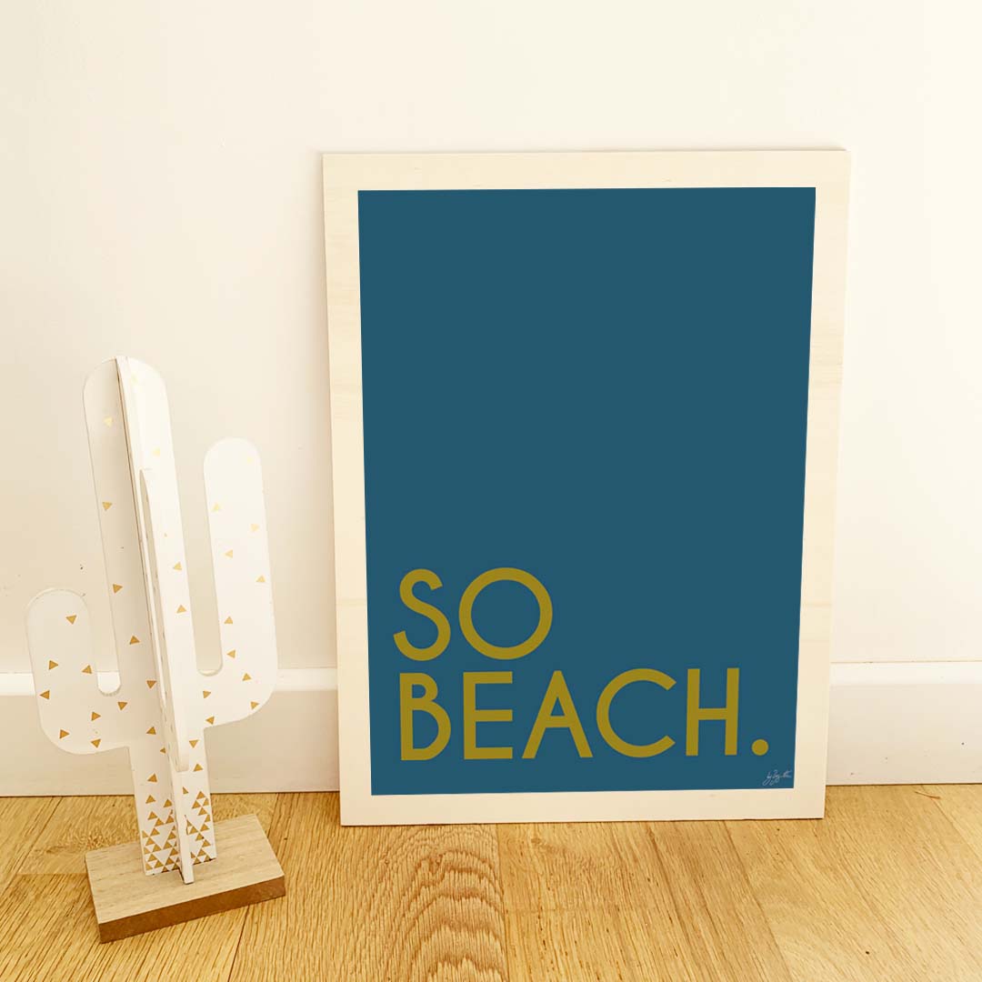 Affiche So Beach design minimaliste inspirée de la plage et des vacances