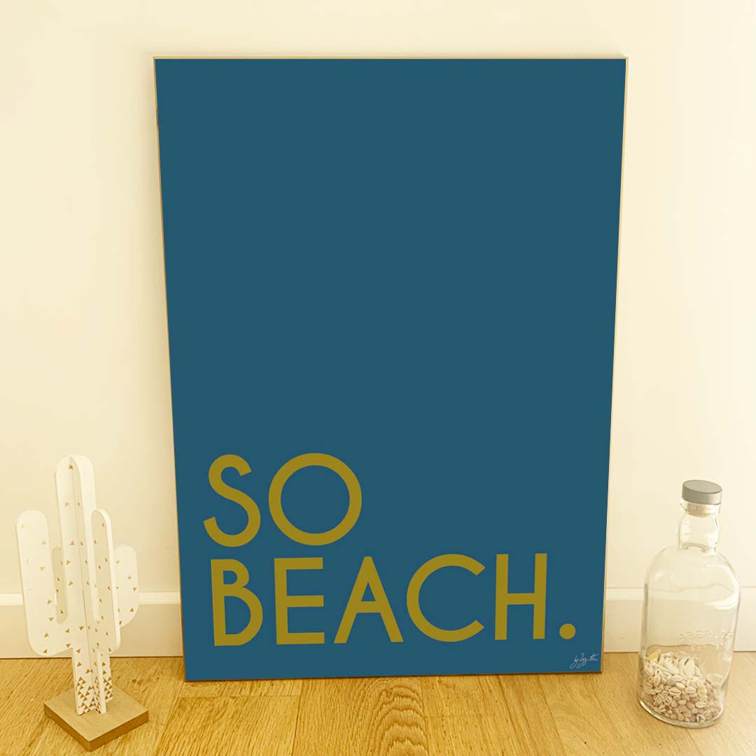 Affiche So Beach design minimaliste inspirée de la plage et des vacances