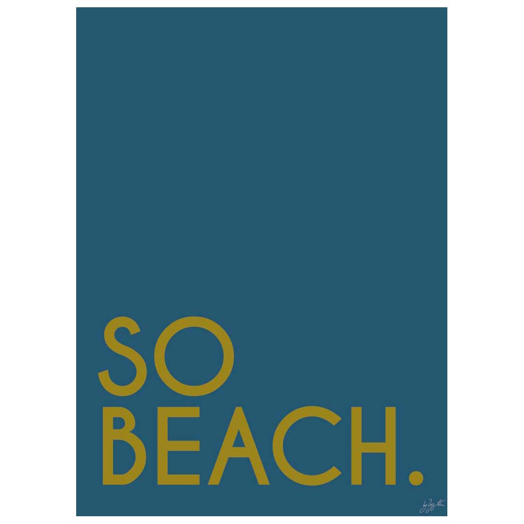 Affiche So Beach design minimaliste inspirée de la plage et des vacances