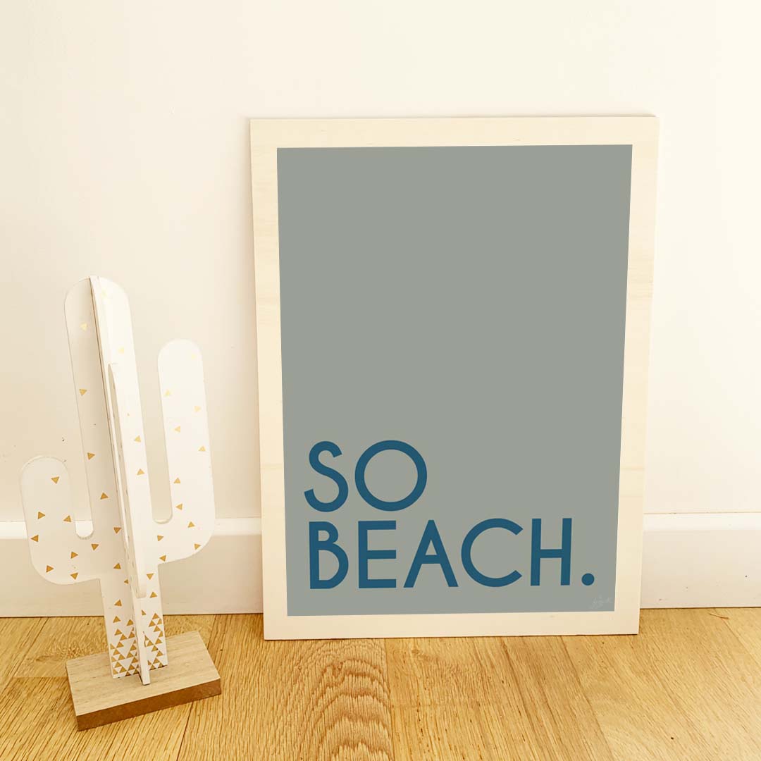 Affiche So Beach design minimaliste inspirée de la plage et des vacances