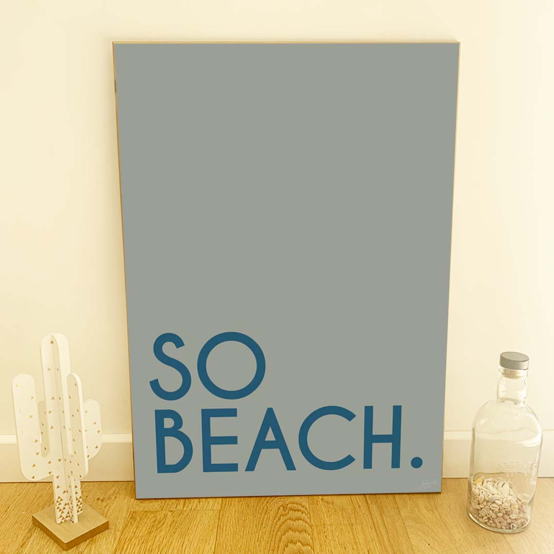 Affiche So Beach design minimaliste inspirée de la plage et des vacances