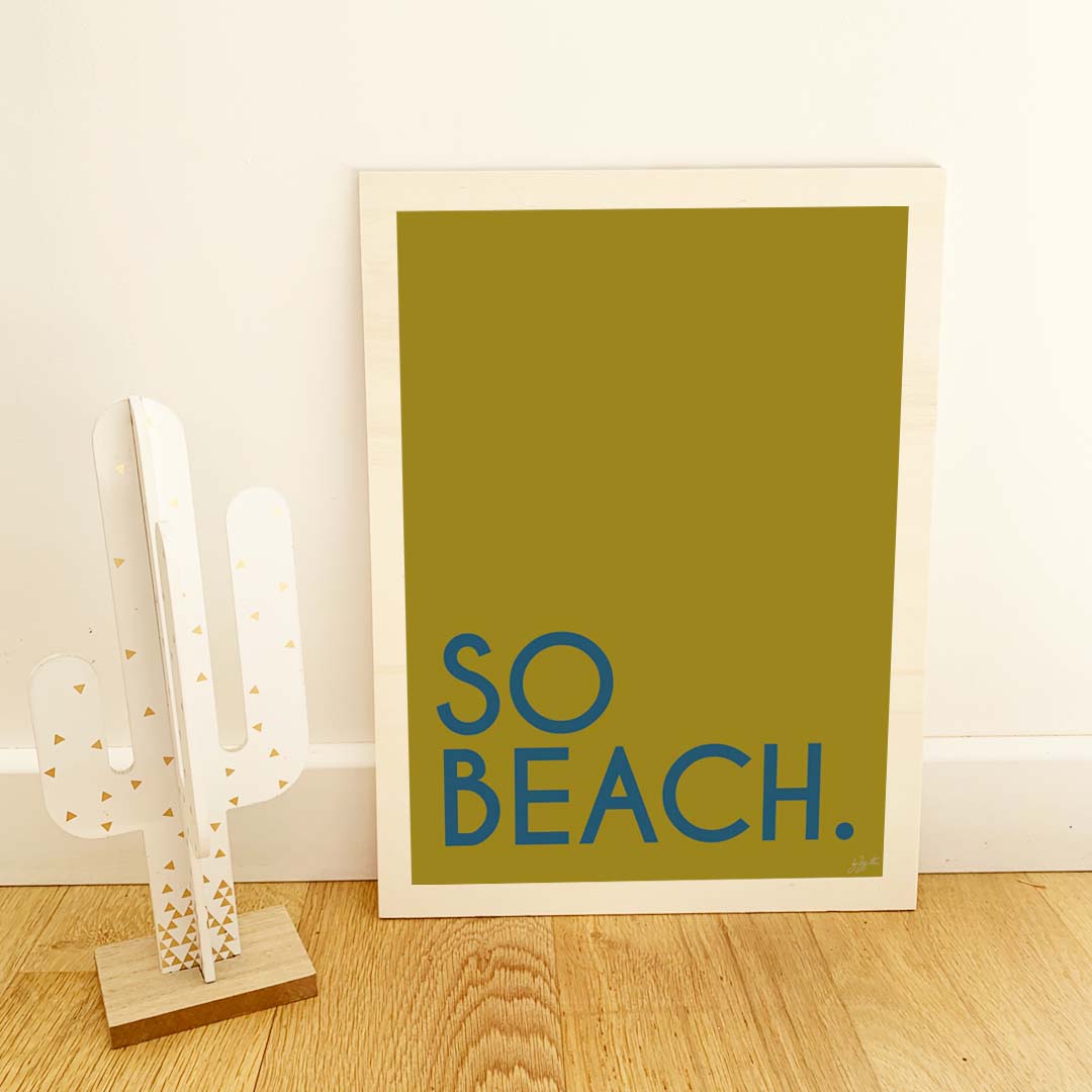 Affiche So Beach design minimaliste inspirée de la plage et des vacances