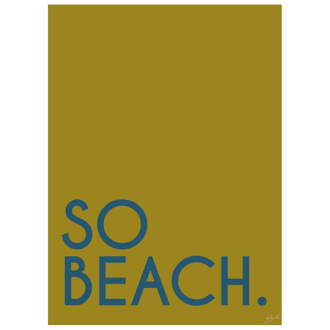 Affiche So Beach design minimaliste inspirée de la plage et des vacances