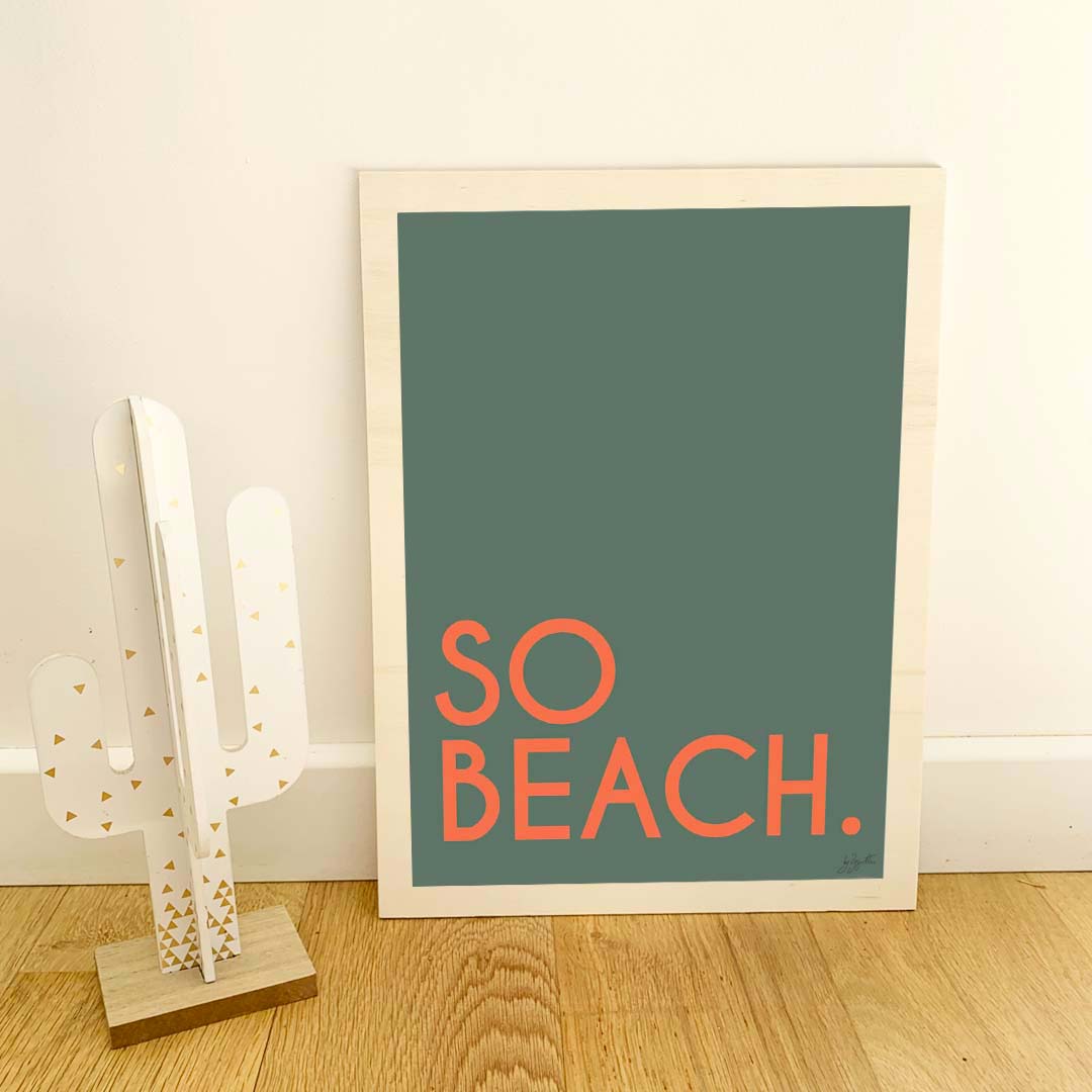 Affiche So Beach design minimaliste inspirée de la plage et des vacances