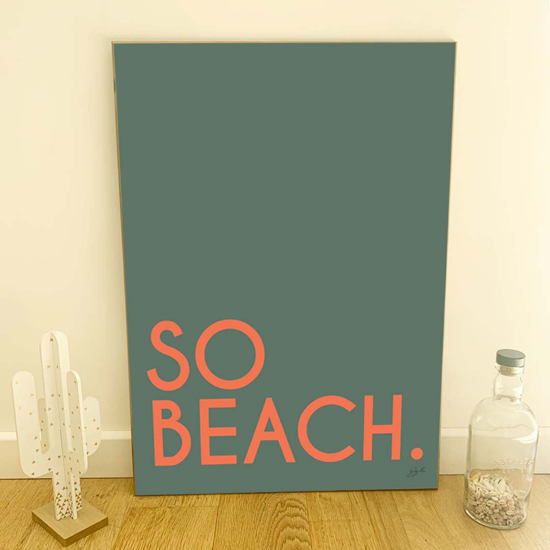 Affiche So Beach design minimaliste inspirée de la plage et des vacances