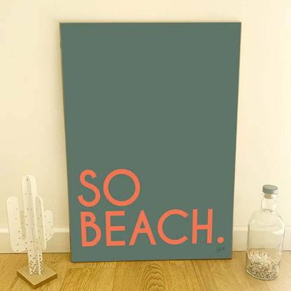 Affiche So Beach design minimaliste inspirée de la plage et des vacances