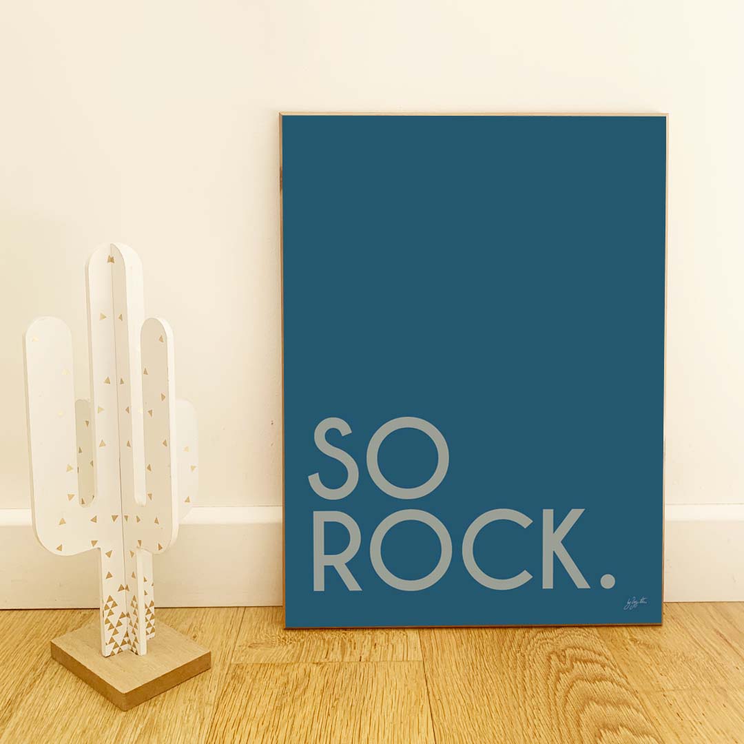 Affiche So Rock avec typographie minimaliste pour décoration murale contemporaine